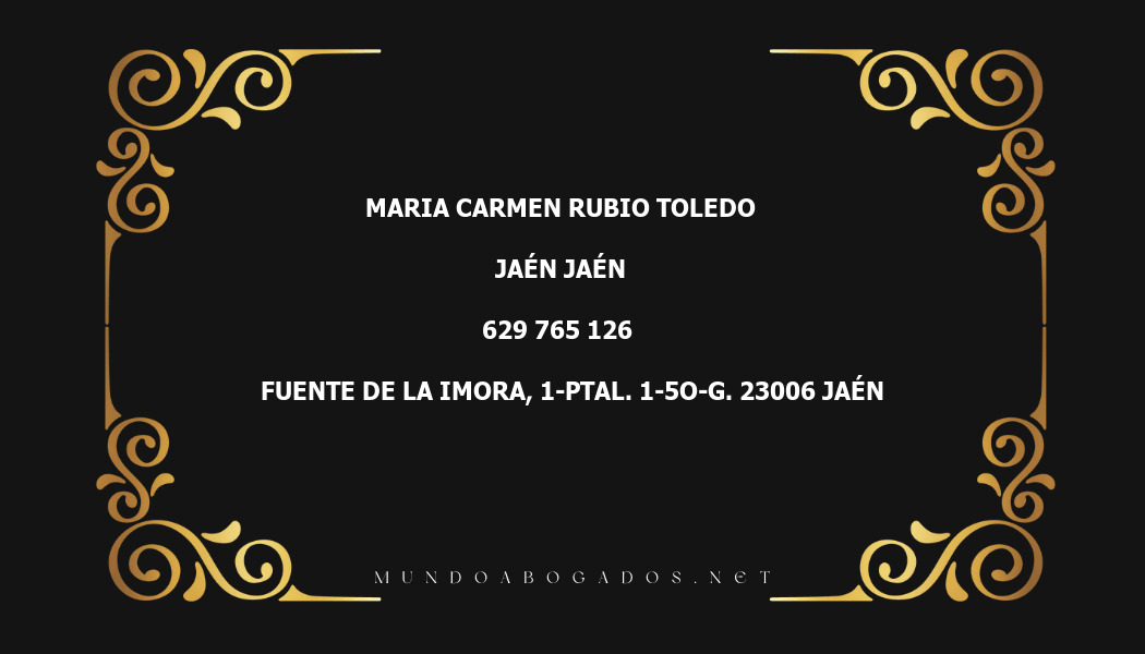 abogado Maria Carmen Rubio Toledo en la localidad de Jaén