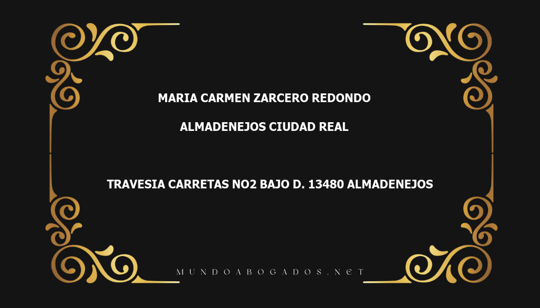 abogado Maria Carmen Zarcero Redondo en la localidad de Almadenejos