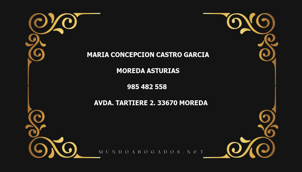 abogado Maria Concepcion Castro Garcia en la localidad de Moreda