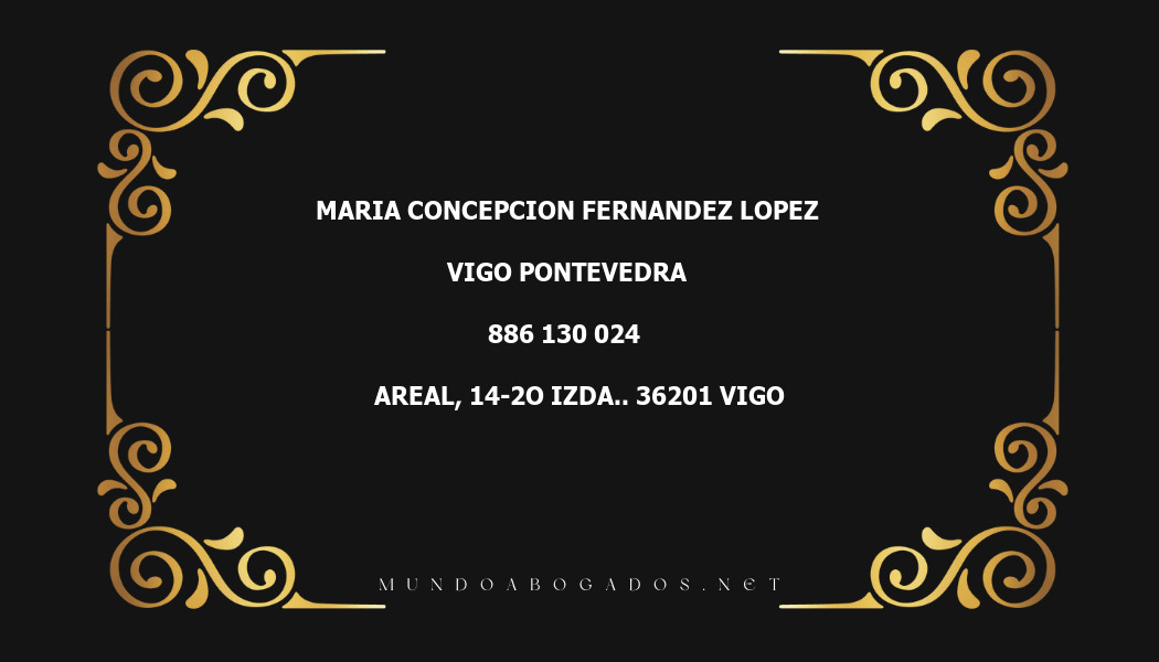 abogado Maria Concepcion Fernandez Lopez en la localidad de Vigo