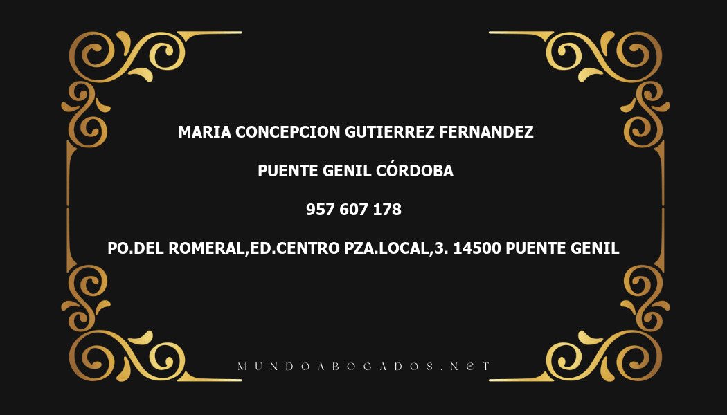 abogado Maria Concepcion Gutierrez Fernandez en la localidad de Puente Genil