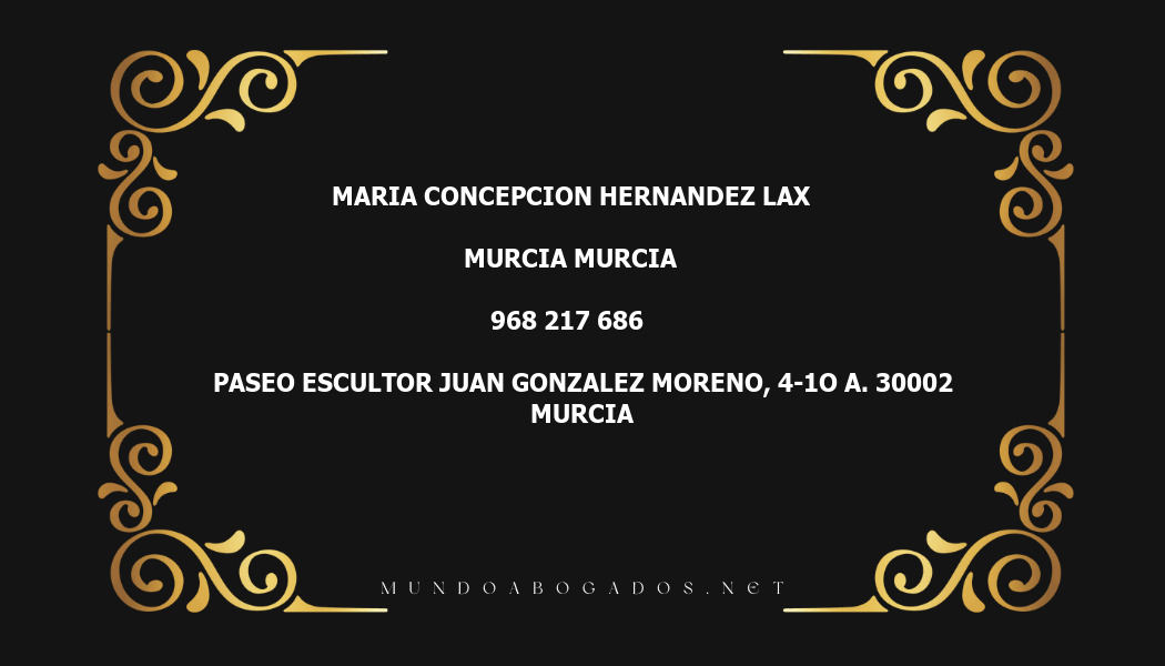 abogado Maria Concepcion Hernandez Lax en la localidad de Murcia