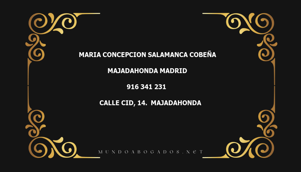 abogado Maria Concepcion Salamanca Cobeña en la localidad de Majadahonda