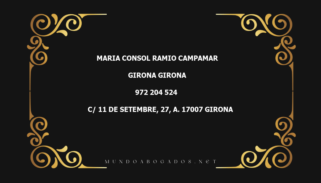 abogado Maria Consol Ramio Campamar en la localidad de Girona