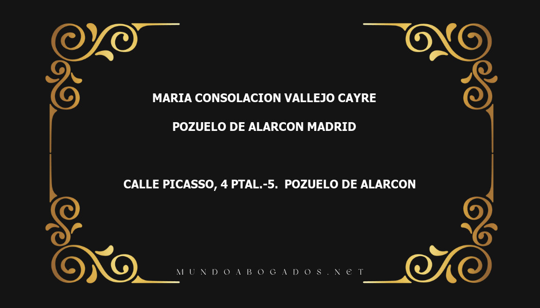 abogado Maria Consolacion Vallejo Cayre en la localidad de Pozuelo de Alarcon