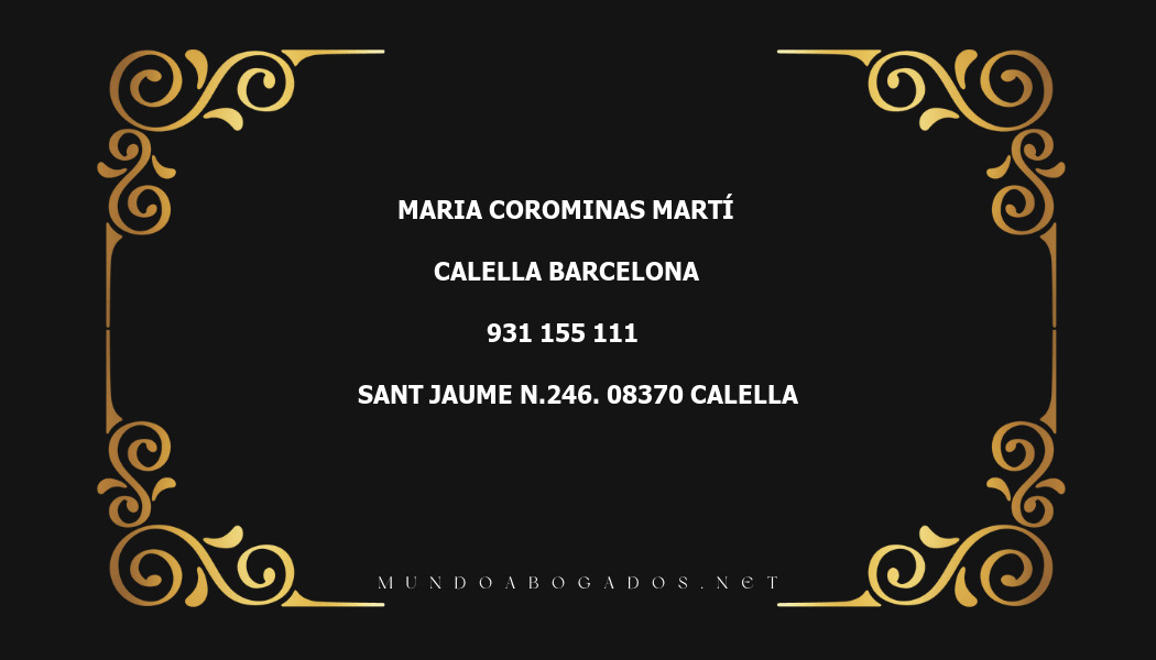 abogado Maria Corominas Martí en la localidad de Calella