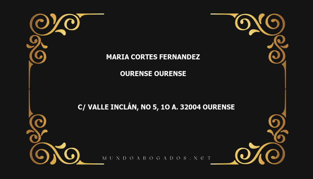 abogado Maria Cortes Fernandez en la localidad de Ourense