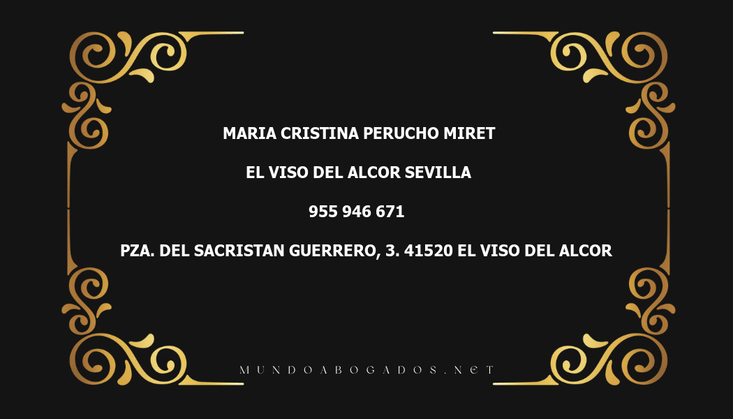 abogado Maria Cristina Perucho Miret en la localidad de El Viso del Alcor