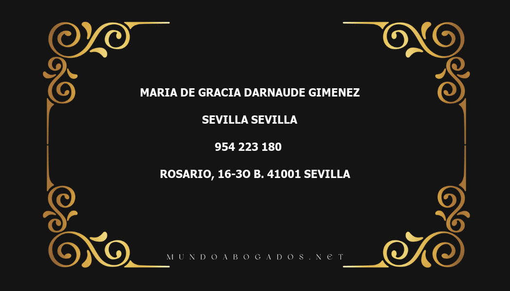 abogado Maria De Gracia Darnaude Gimenez en la localidad de Sevilla