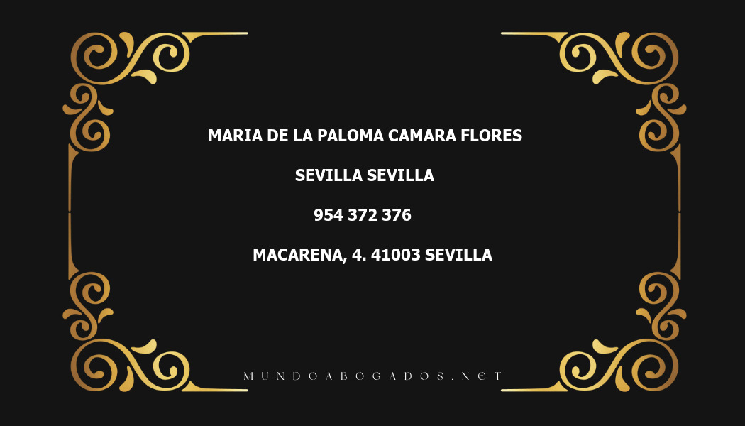 abogado Maria De La Paloma Camara Flores en la localidad de Sevilla