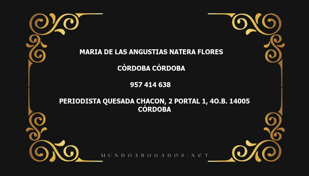 abogado Maria De Las Angustias Natera Flores en la localidad de Córdoba