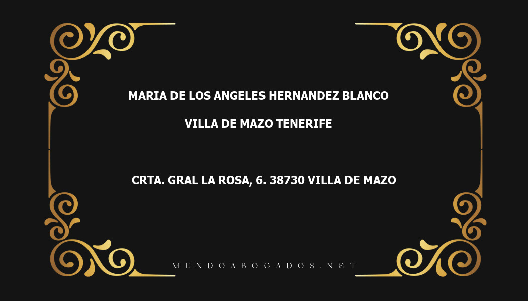 abogado Maria De Los Angeles Hernandez Blanco en la localidad de Villa de Mazo