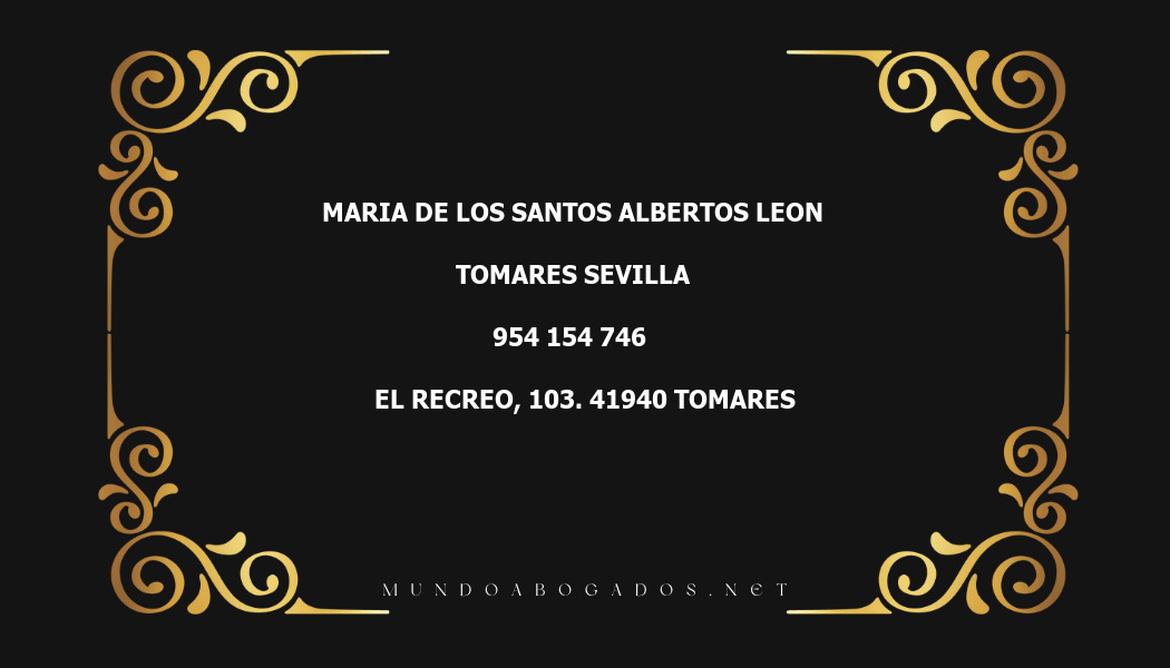 abogado Maria De Los Santos Albertos Leon en la localidad de Tomares