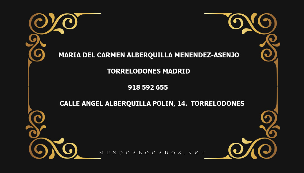 abogado Maria Del Carmen Alberquilla Menendez-Asenjo en la localidad de Torrelodones