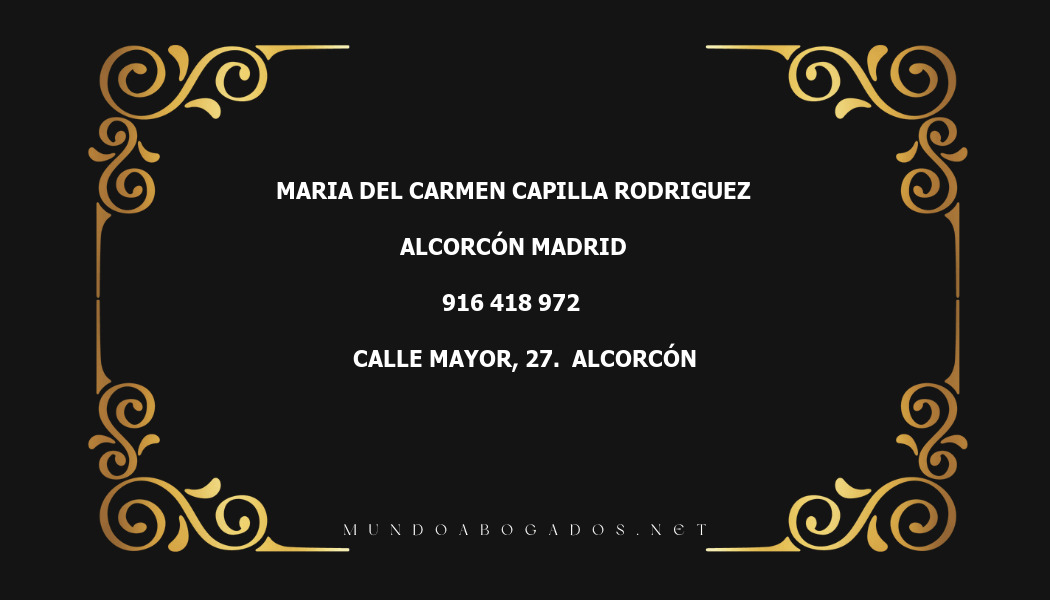 abogado Maria Del Carmen Capilla Rodriguez en la localidad de Alcorcón