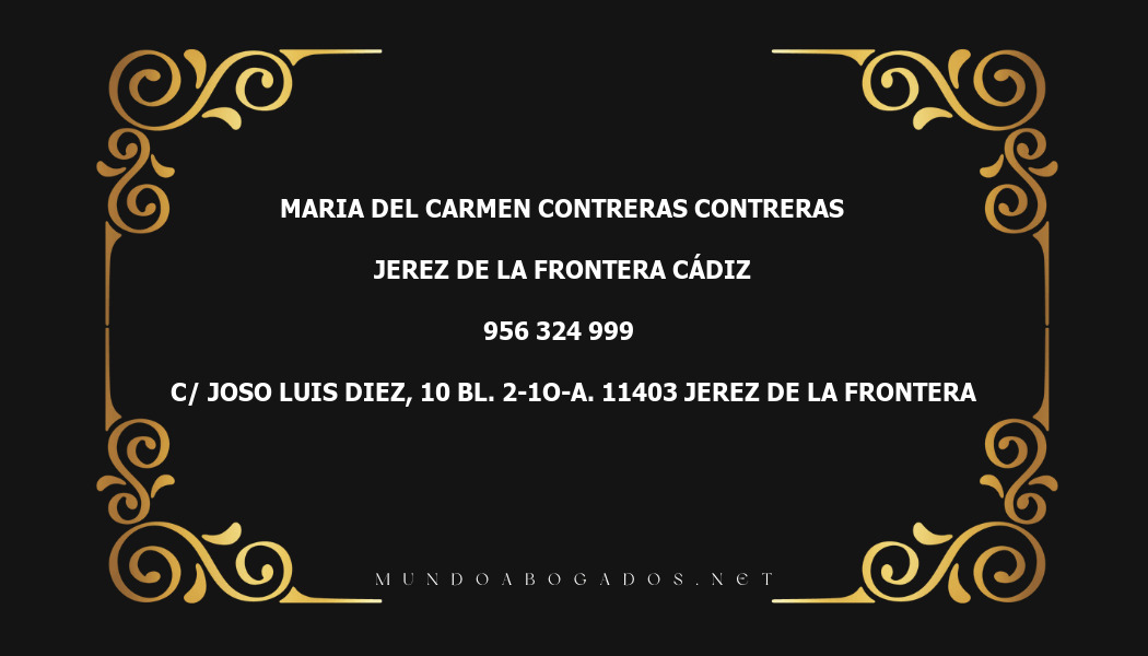 abogado Maria Del Carmen Contreras Contreras en la localidad de Jerez de la Frontera