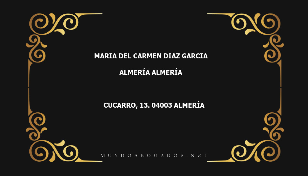 abogado Maria Del Carmen Diaz Garcia en la localidad de Almería