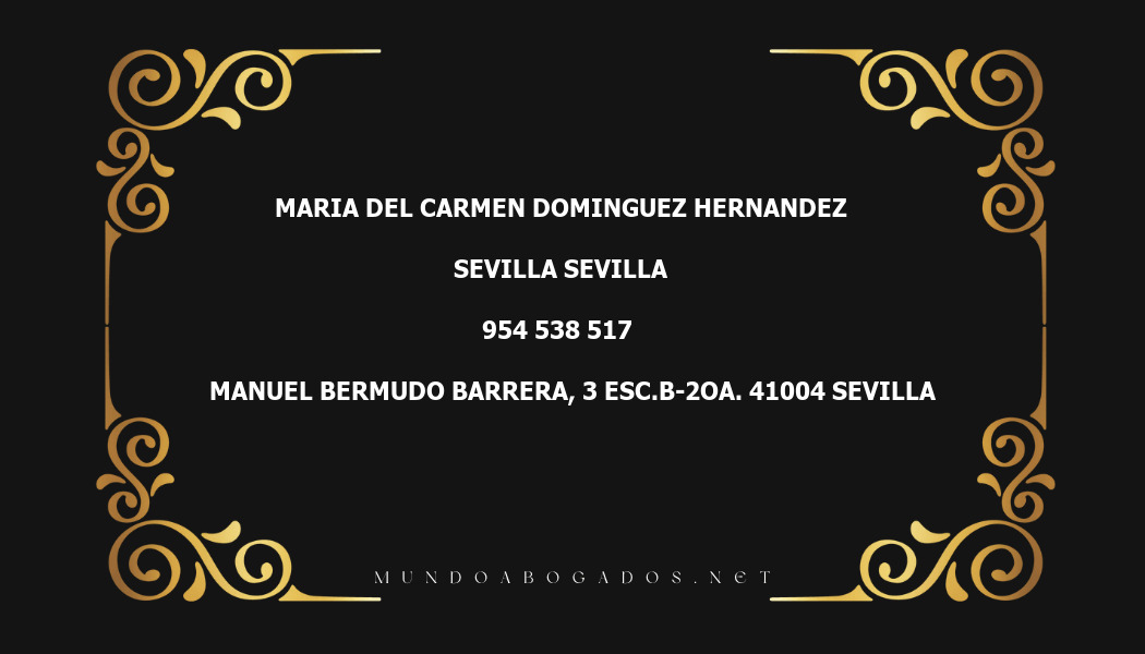 abogado Maria Del Carmen Dominguez Hernandez en la localidad de Sevilla