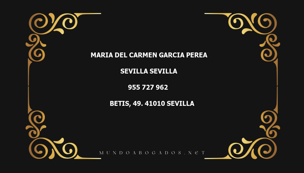 abogado Maria Del Carmen Garcia Perea en la localidad de Sevilla