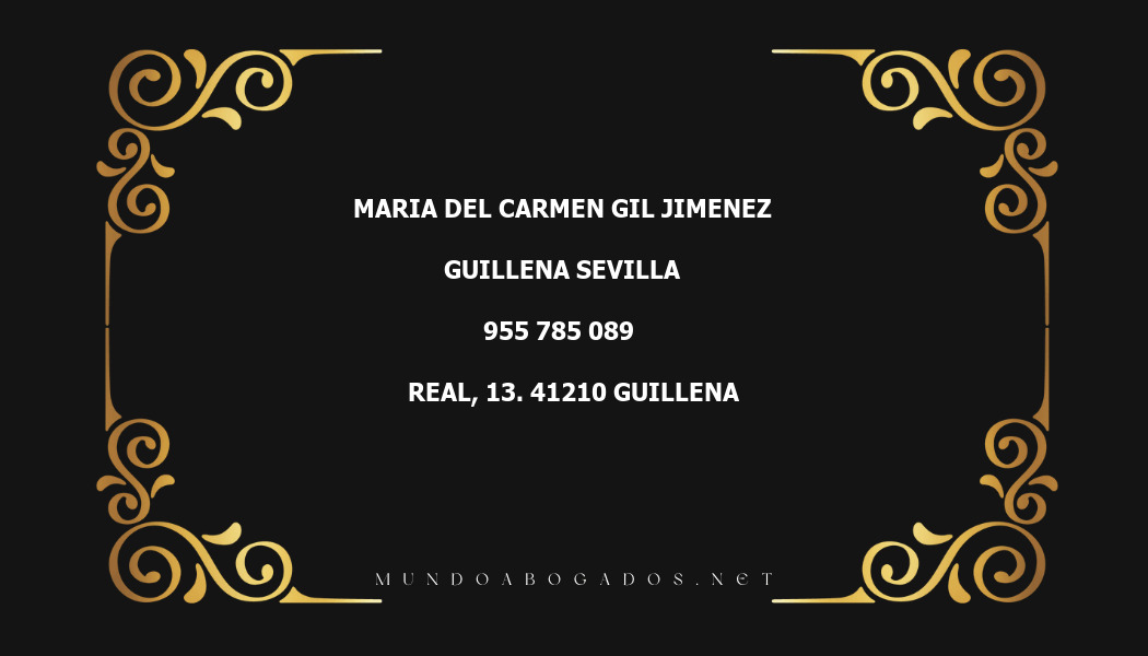 abogado Maria Del Carmen Gil Jimenez en la localidad de Guillena