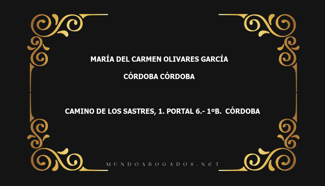 abogado María Del Carmen Olivares García en la localidad de Córdoba