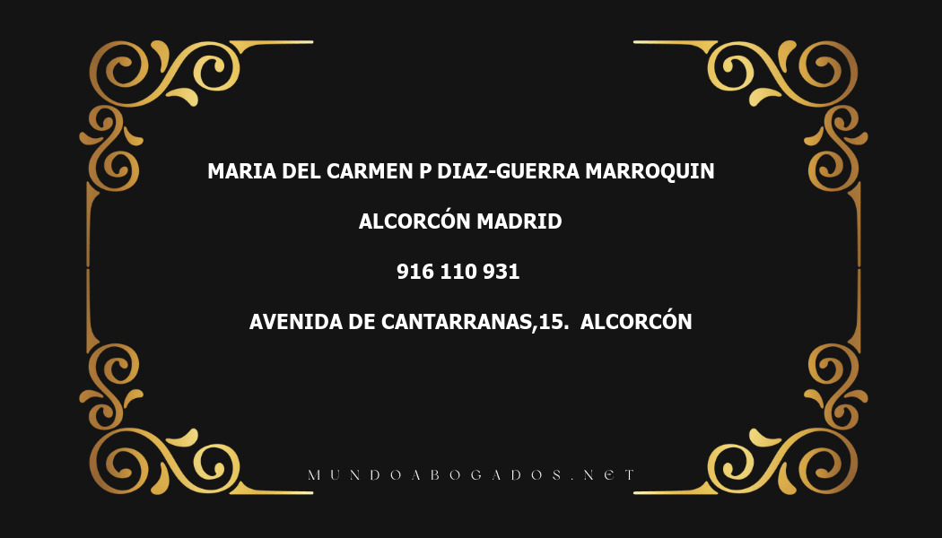 abogado Maria Del Carmen P Diaz-Guerra Marroquin en la localidad de Alcorcón