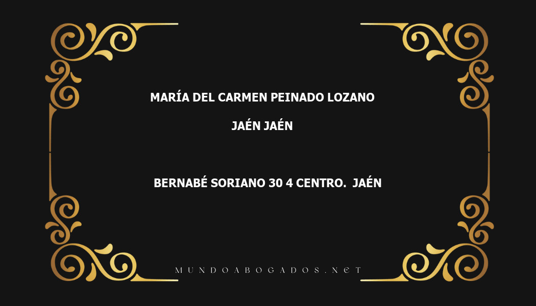 abogado María Del Carmen Peinado Lozano en la localidad de Jaén