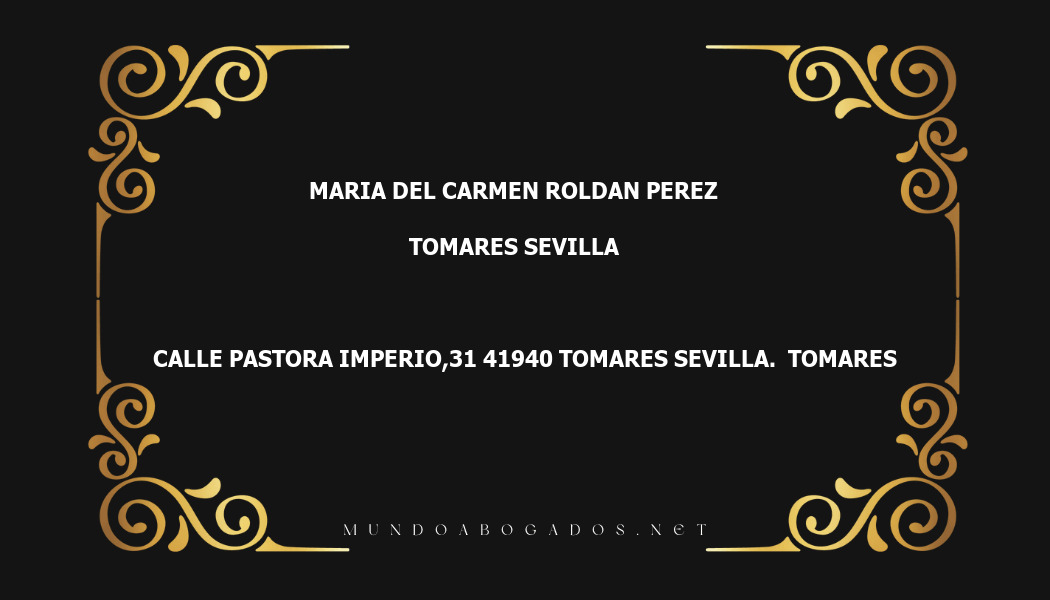 abogado Maria Del Carmen Roldan Perez en la localidad de Tomares