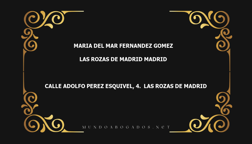 abogado Maria Del Mar Fernandez Gomez en la localidad de Las Rozas de Madrid