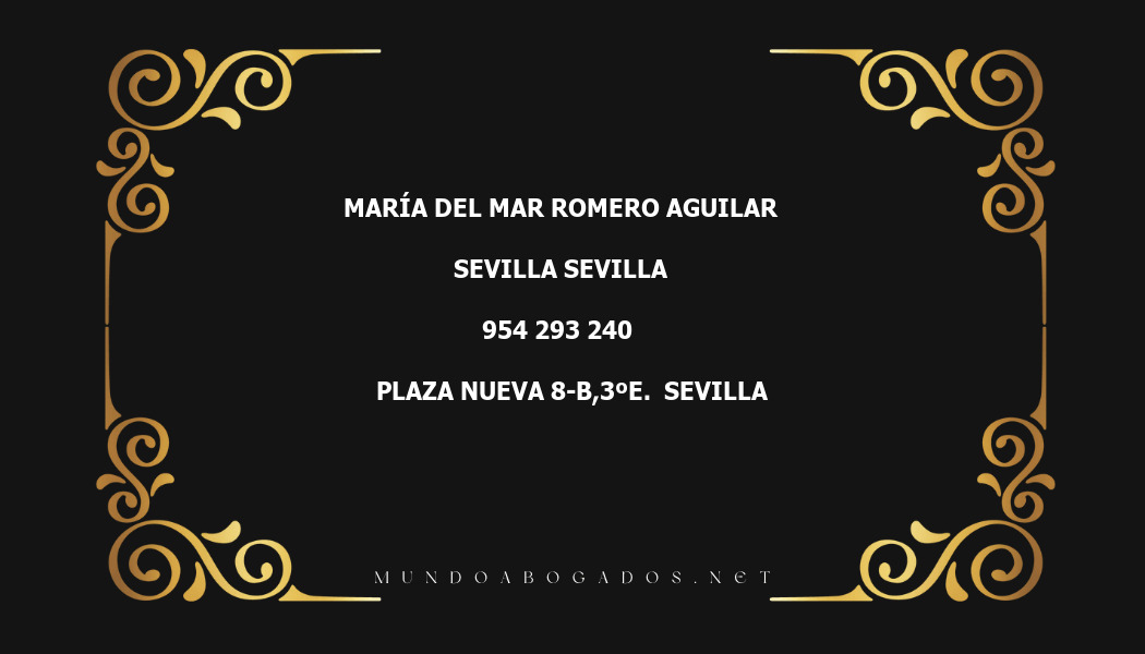 abogado María Del Mar Romero Aguilar en la localidad de Sevilla