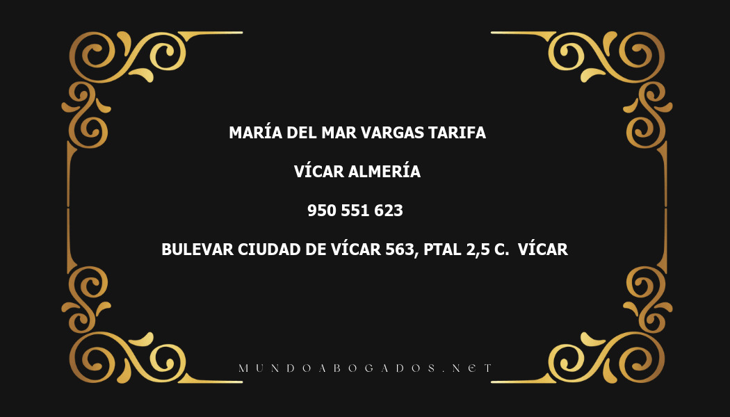 abogado María Del Mar Vargas Tarifa en la localidad de Vícar