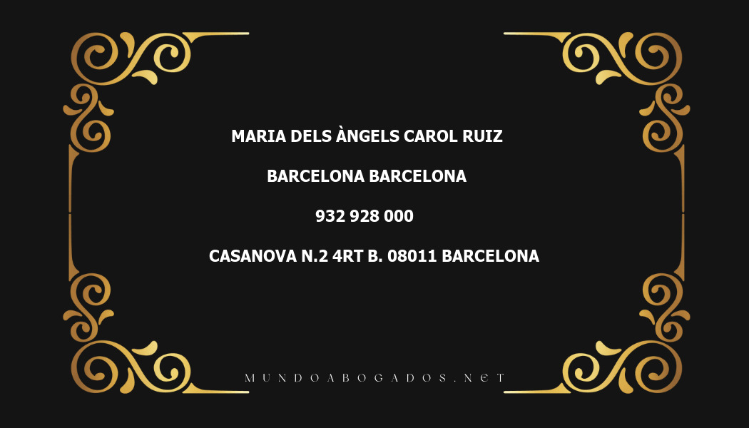 abogado Maria Dels Àngels Carol Ruiz en la localidad de Barcelona