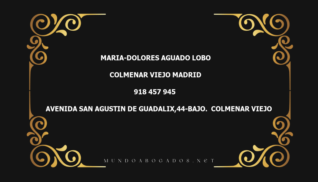 abogado Maria-Dolores Aguado Lobo en la localidad de Colmenar Viejo