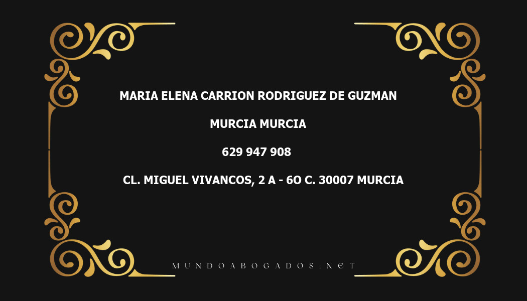 abogado Maria Elena Carrion Rodriguez De Guzman en la localidad de Murcia