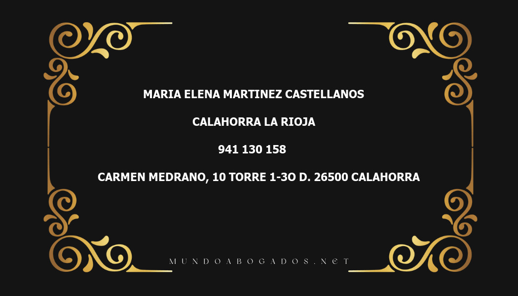 abogado Maria Elena Martinez Castellanos en la localidad de Calahorra