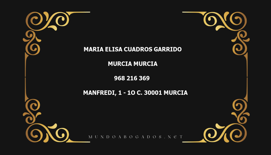 abogado Maria Elisa Cuadros Garrido en la localidad de Murcia