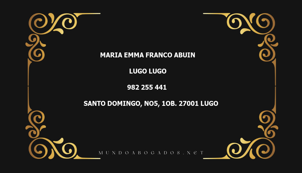 abogado Maria Emma Franco Abuin en la localidad de Lugo