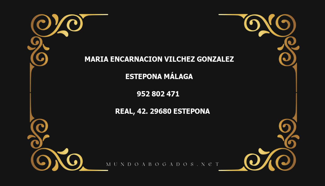 abogado Maria Encarnacion Vilchez Gonzalez en la localidad de Estepona