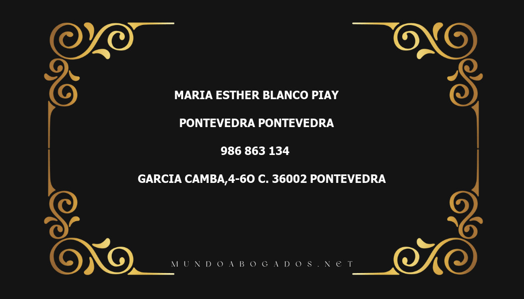 abogado Maria Esther Blanco Piay en la localidad de Pontevedra