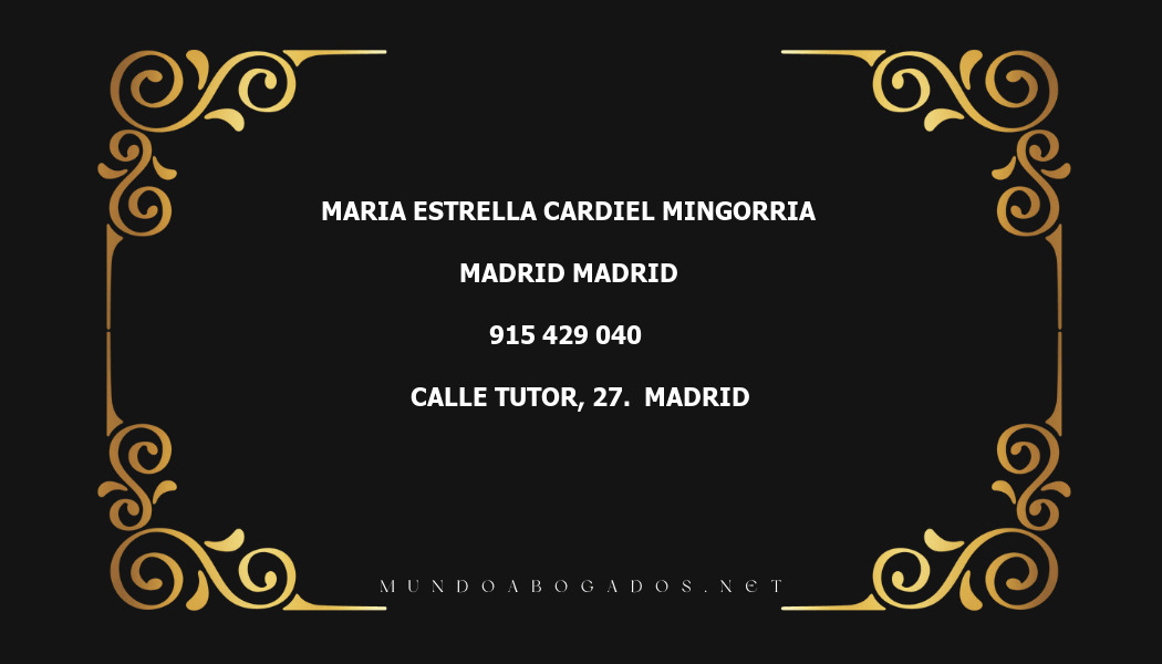 abogado Maria Estrella Cardiel Mingorria en la localidad de Madrid