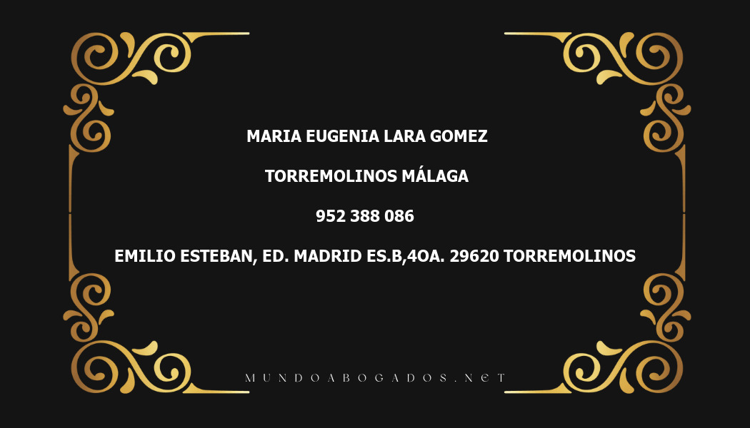 abogado Maria Eugenia Lara Gomez en la localidad de Torremolinos