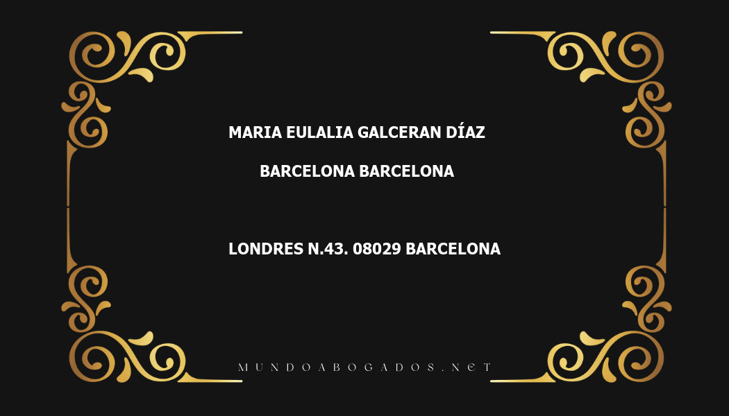 abogado Maria Eulalia Galceran Díaz en la localidad de Barcelona