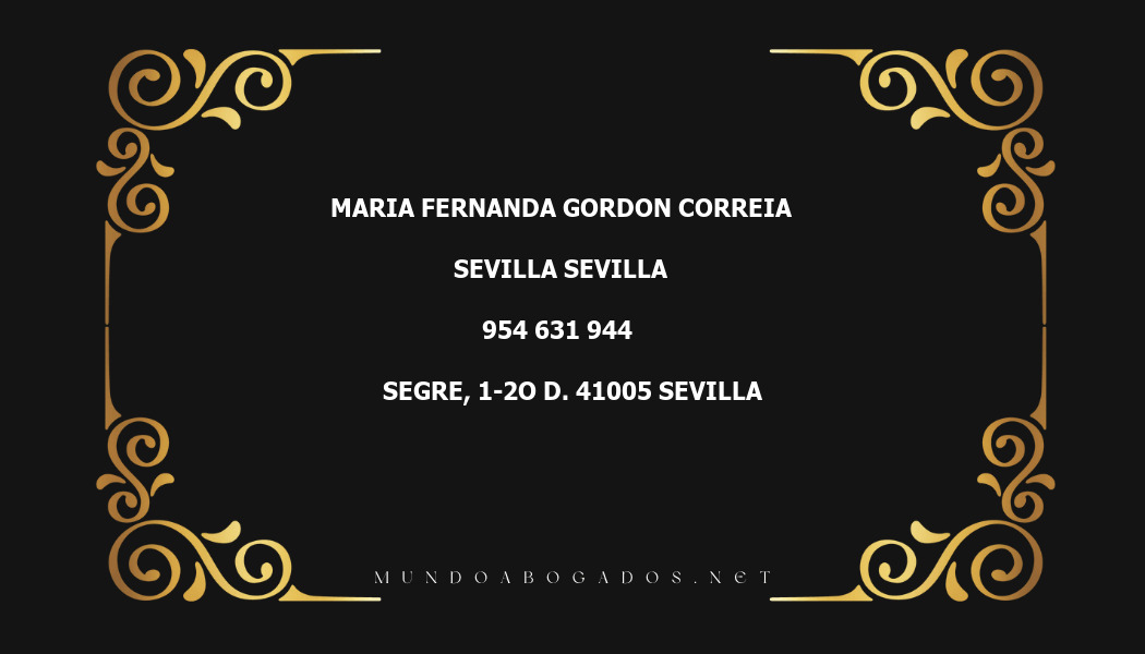 abogado Maria Fernanda Gordon Correia en la localidad de Sevilla