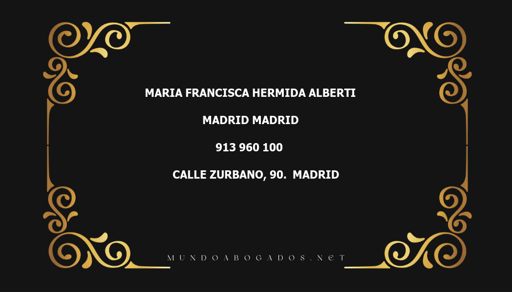 abogado Maria Francisca Hermida Alberti en la localidad de Madrid