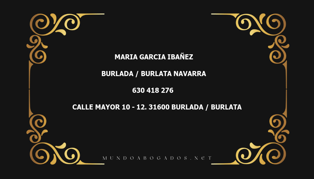 abogado Maria Garcia Ibañez en la localidad de Burlada / Burlata