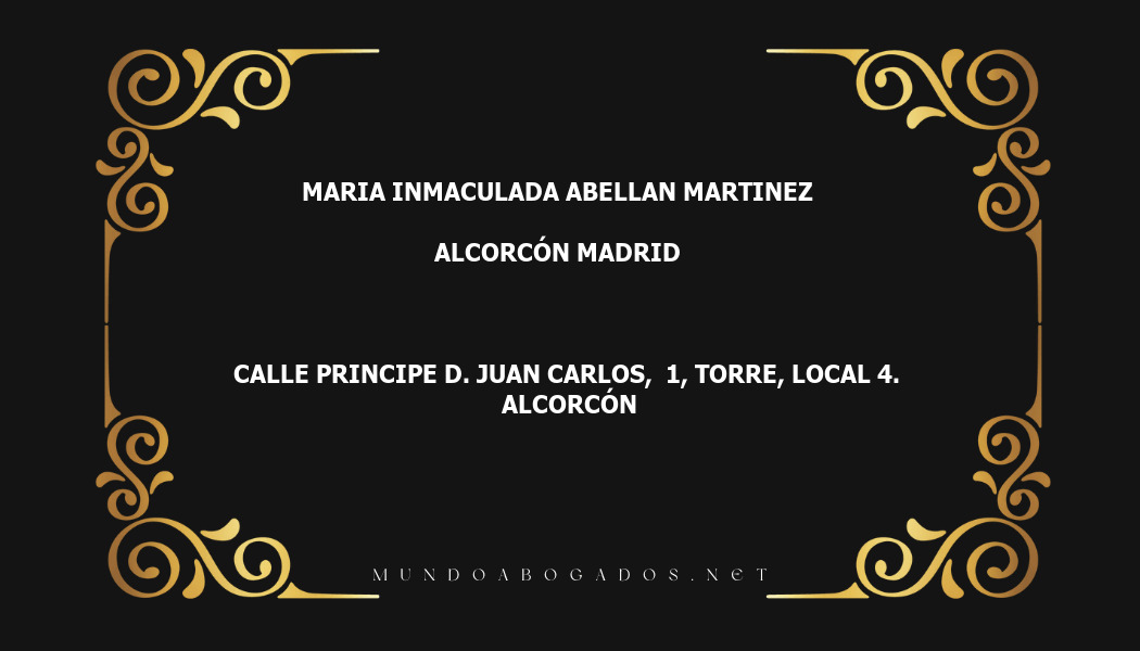 abogado Maria Inmaculada Abellan Martinez en la localidad de Alcorcón