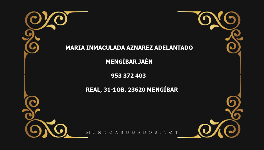 abogado Maria Inmaculada Aznarez Adelantado en la localidad de Mengíbar