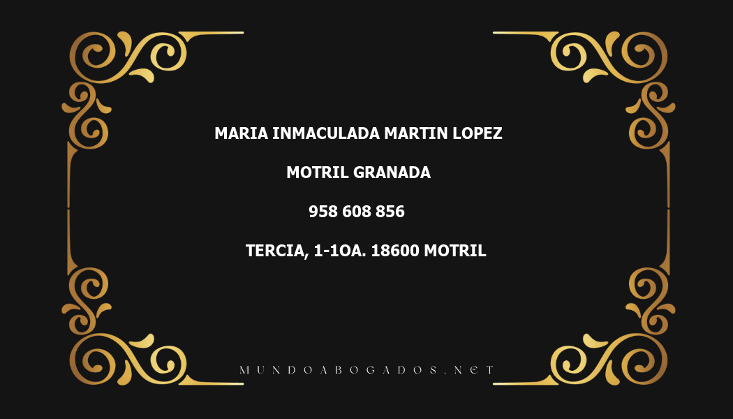 abogado Maria Inmaculada Martin Lopez en la localidad de Motril