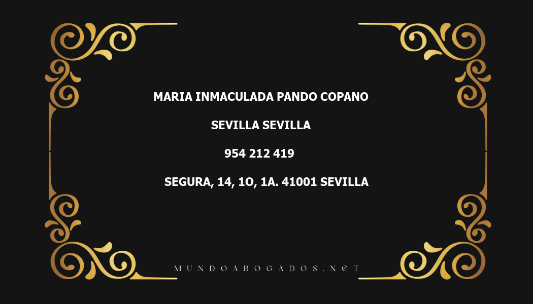 abogado Maria Inmaculada Pando Copano en la localidad de Sevilla