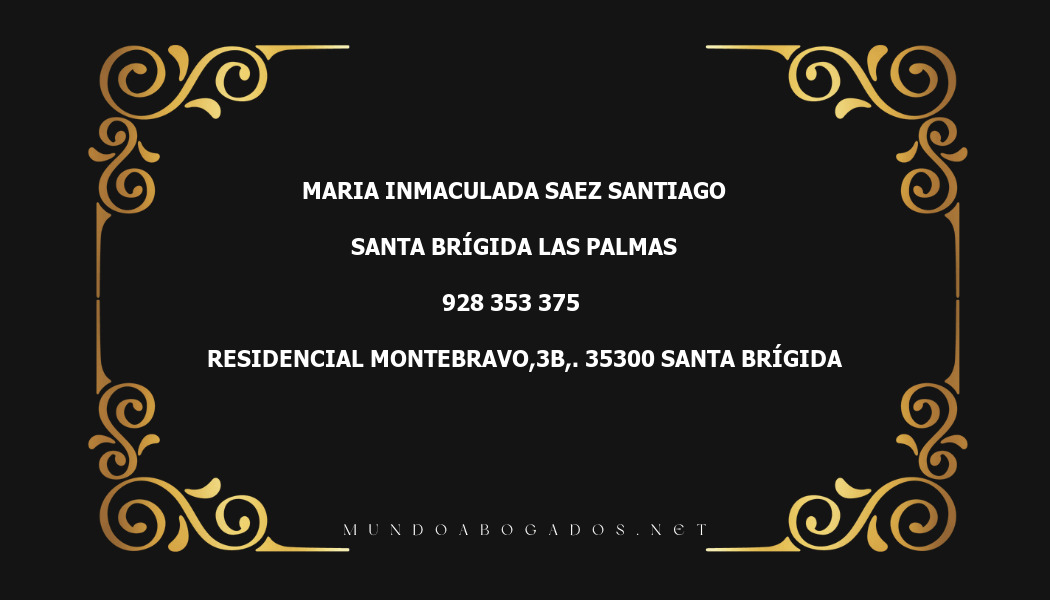 abogado Maria Inmaculada Saez Santiago en la localidad de Santa Brígida